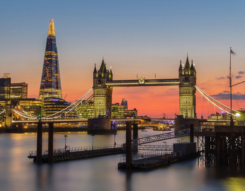 Tower Bridge at Dusk — Orange, Serene