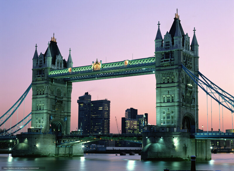 Tower Bridge at Dusk — Purple, Serene, Sunset