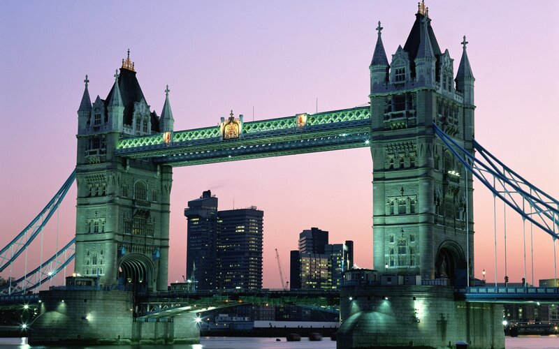 Tower Bridge at Dusk — Purple, Serene