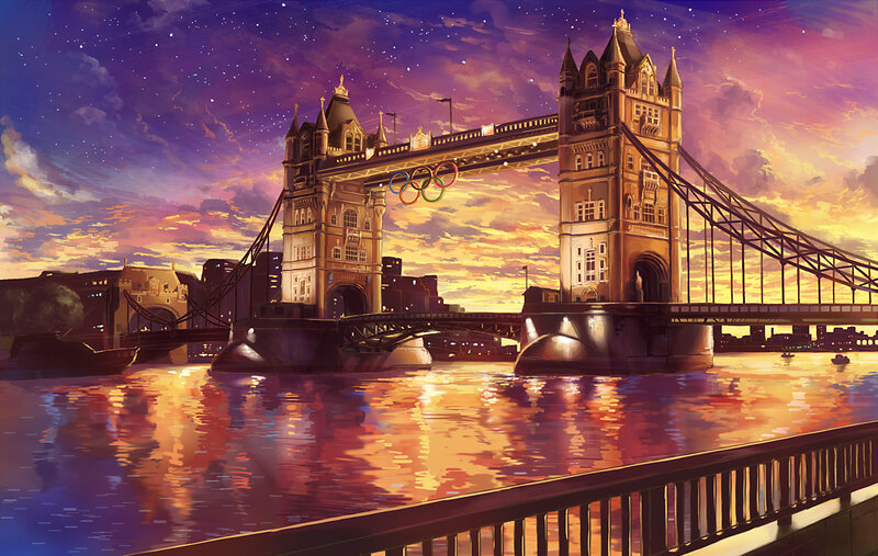 Tower Bridge at Dusk — Purple