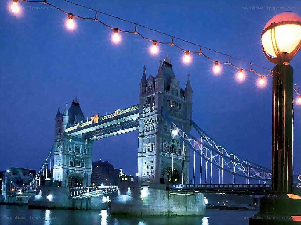 Tower Bridge at dusk with lights