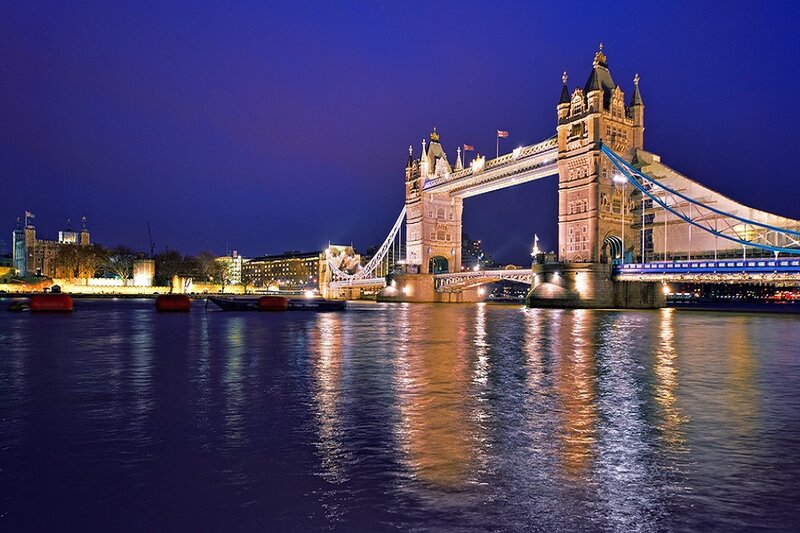 Tower Bridge at Night — Blue, Calm