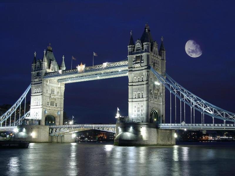 Tower Bridge at Night — Blue, Serene