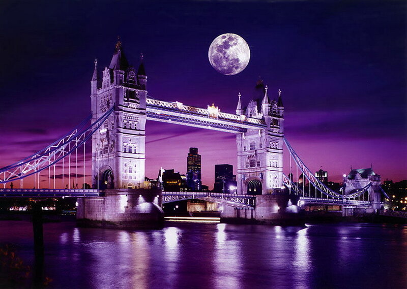 Tower Bridge at Night — Purple, Dramatic