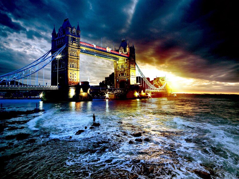 Tower Bridge at Sunset — Blue