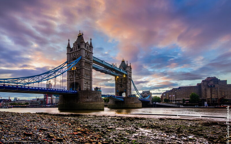 Tower Bridge at Sunset — Purple
