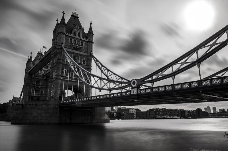 Tower Bridge in London — Black, Dramatic
