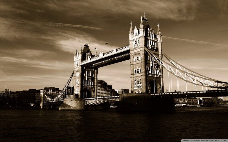 Tower Bridge in London — Brown, Dramatic, Sunset