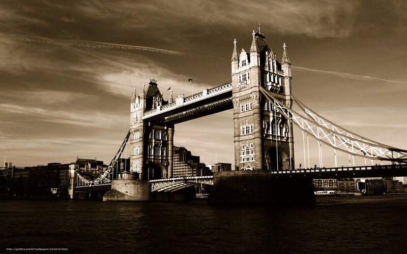 Tower Bridge in London — Brown, Dramatic