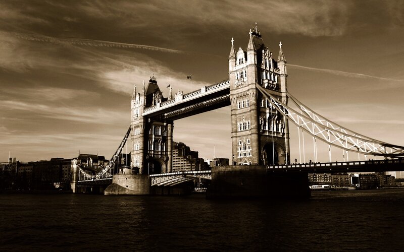 Tower Bridge in sepia