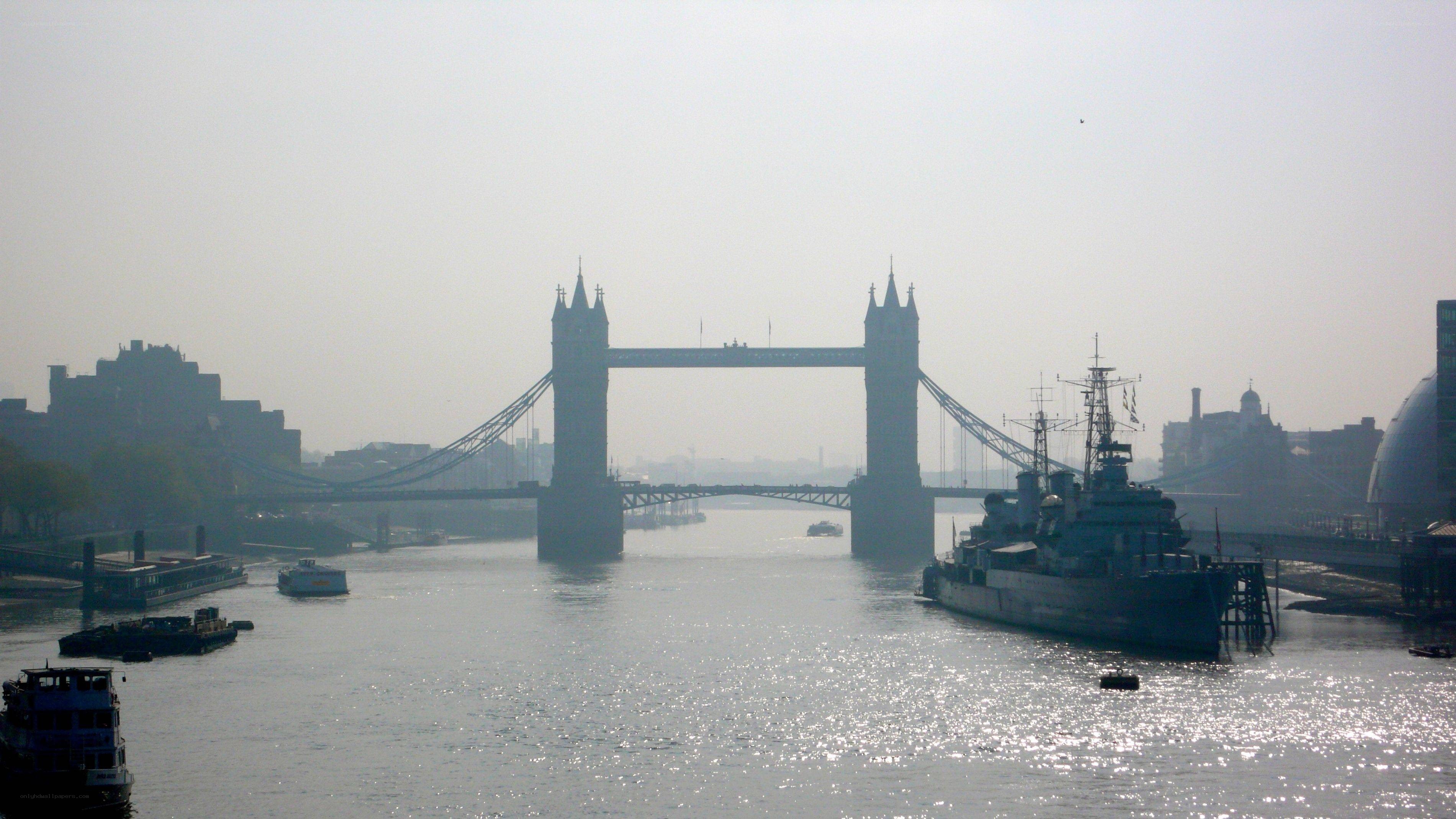 Tower Bridge on a hazy day