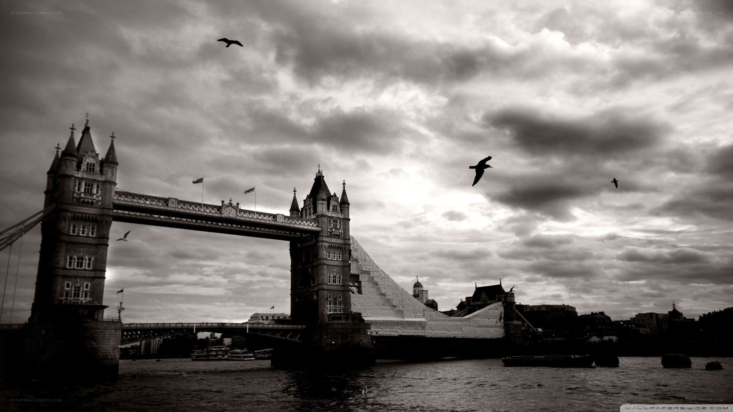 Tower Bridge under cloudy sky