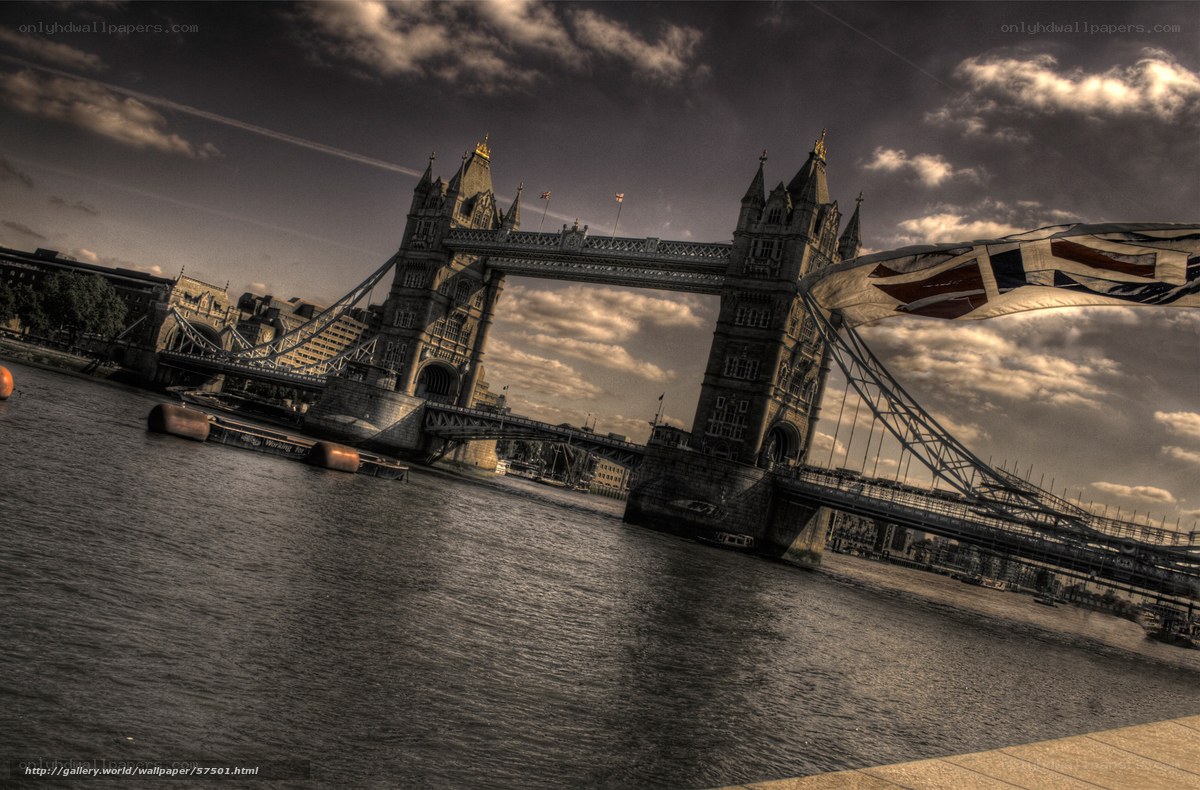 Tower Bridge under dramatic sky
