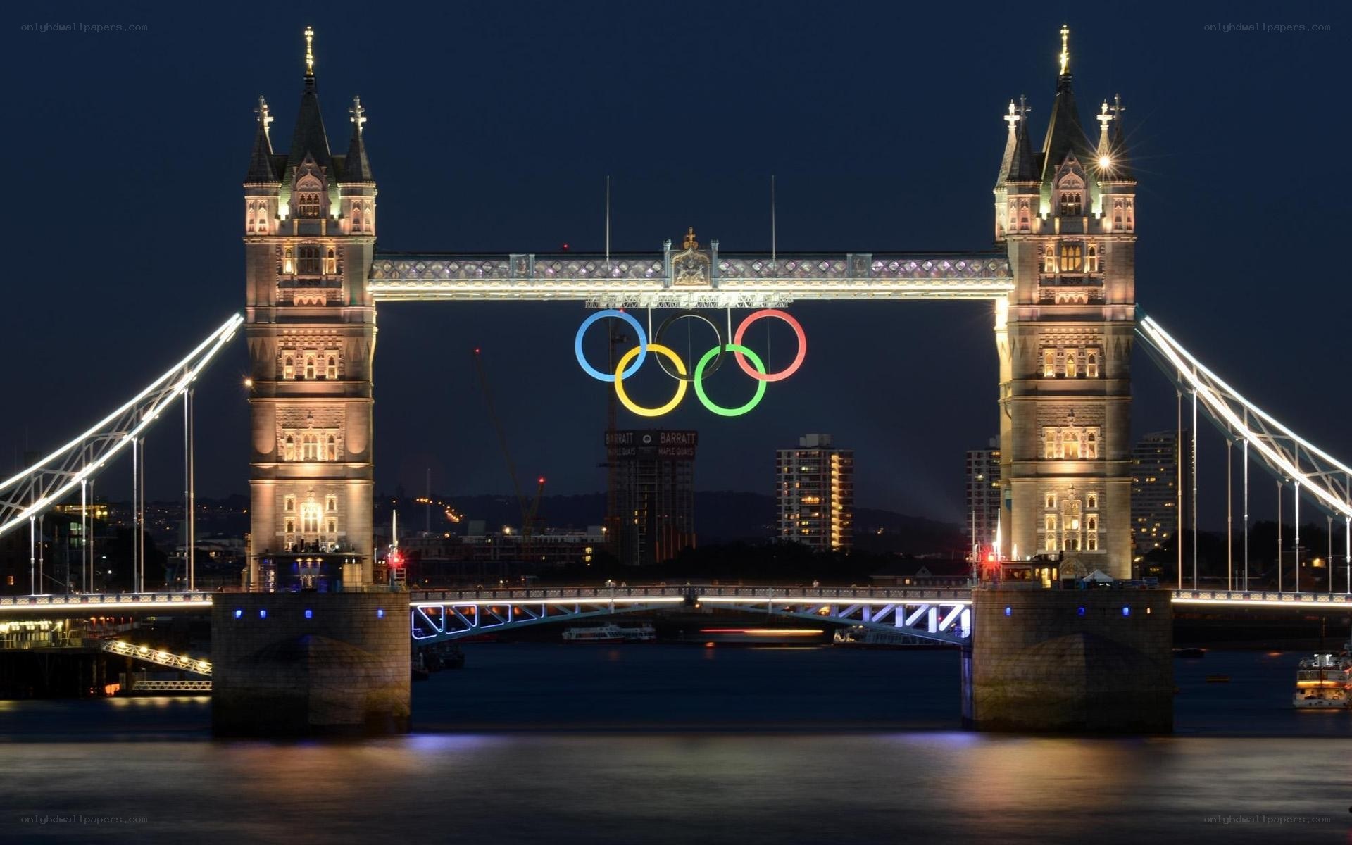 Tower Bridge with Olympic rings