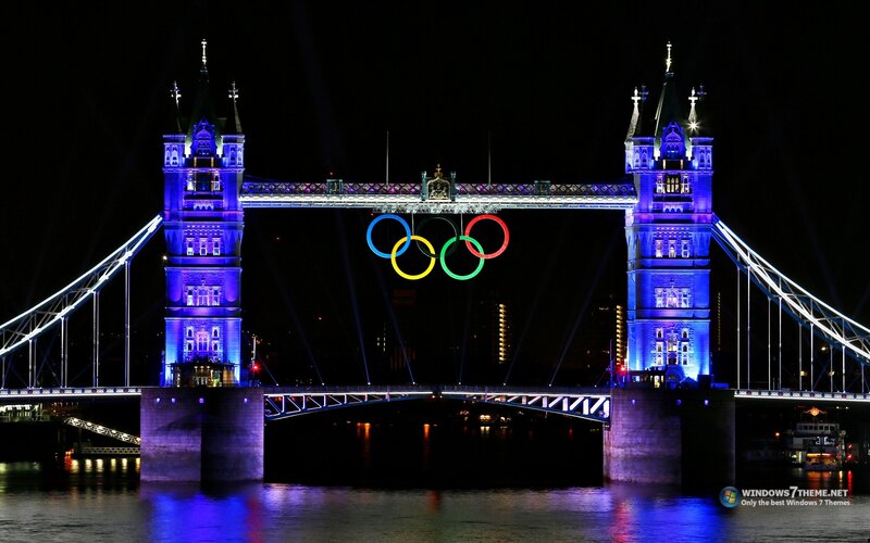 Tower Bridge with Olympic rings
