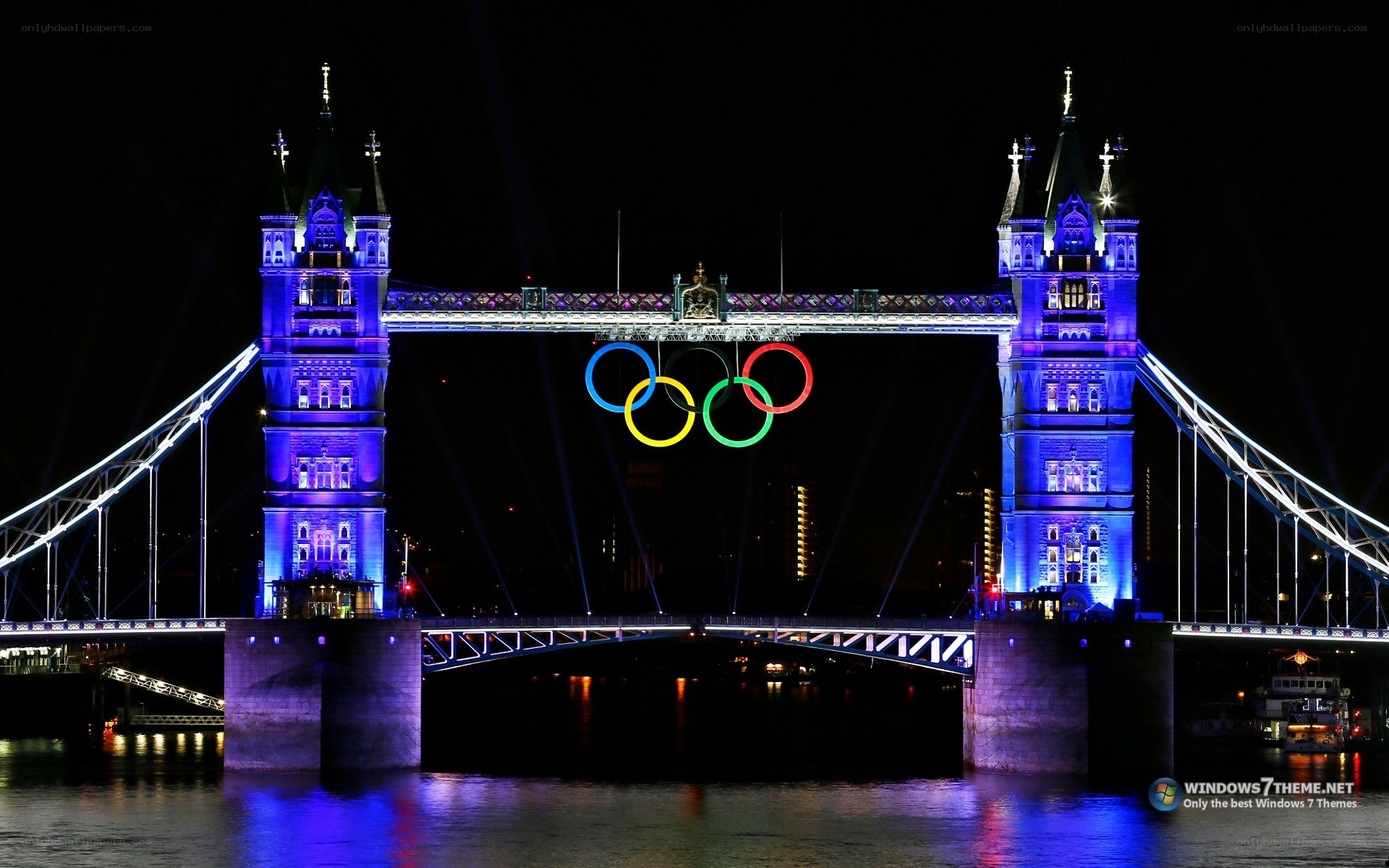 Tower Bridge with Olympic rings