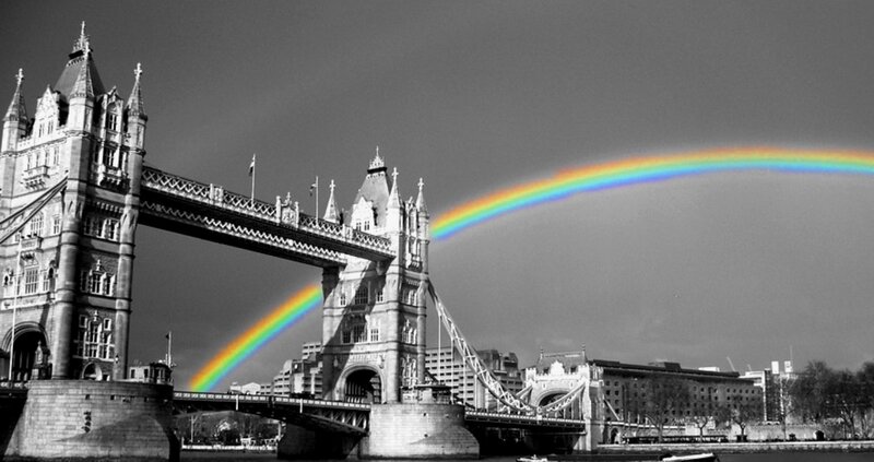 Tower Bridge with Rainbow