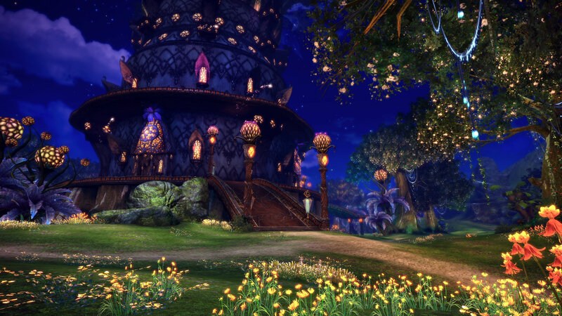 Tower in a Fantasy Garden