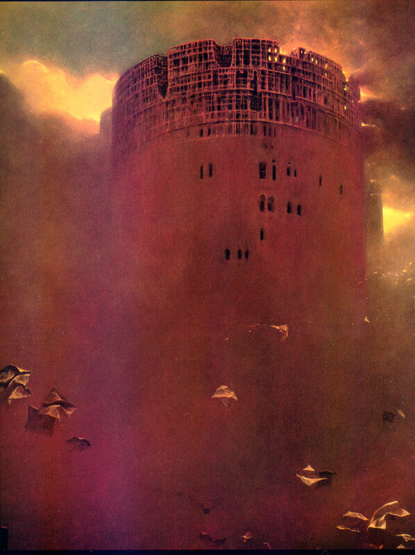 tower in a stormy sky