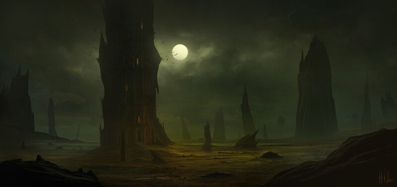 Tower in Desolate Landscape