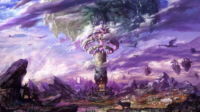 Tower in Purple Landscape