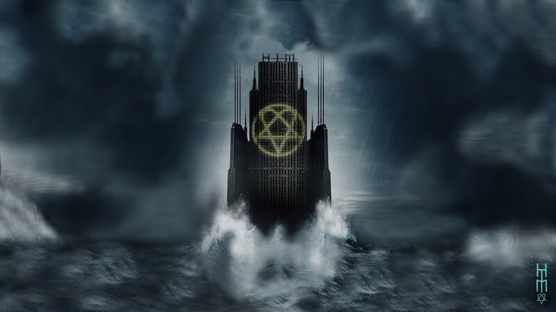 Tower in Stormy Sea