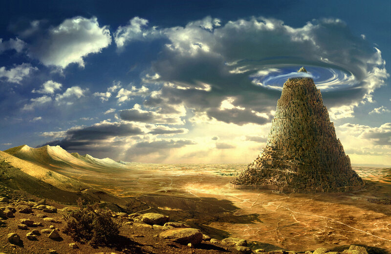Tower of Babel in desert