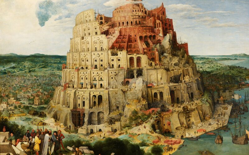 Tower of Babel Painting — White
