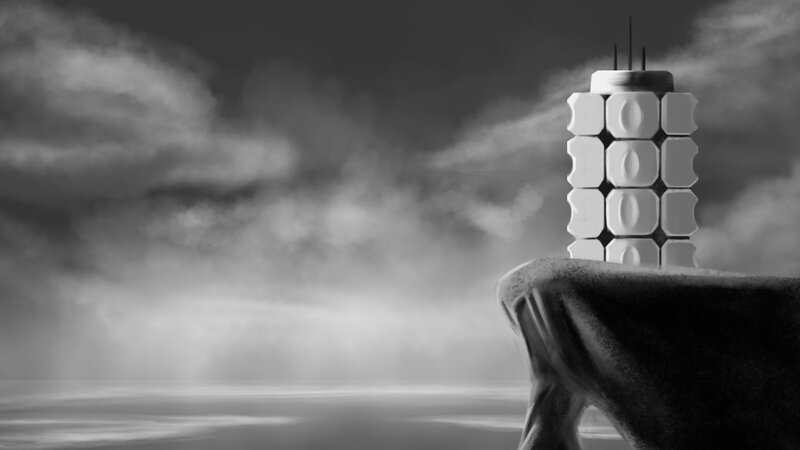 Tower on a Cliff — Black