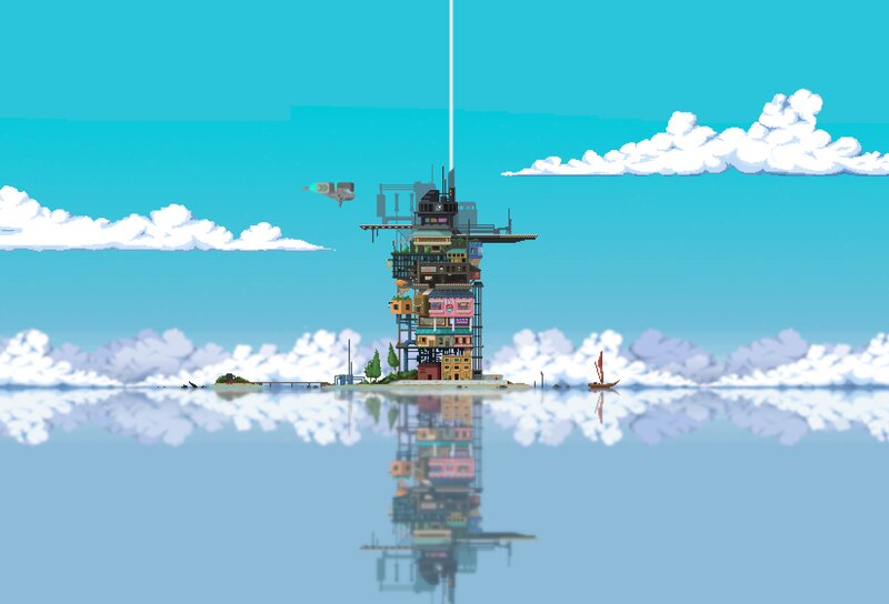 Tower on Island in Water