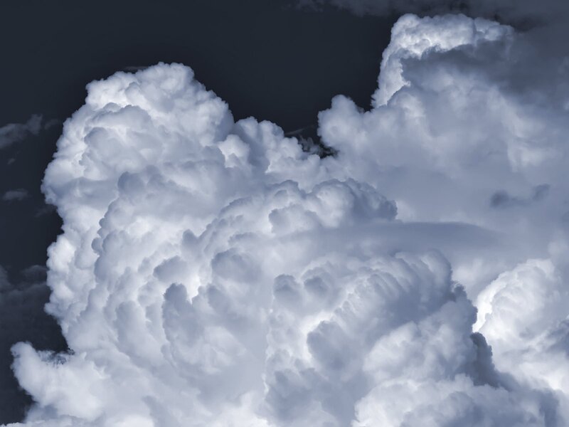 towering cumulus clouds