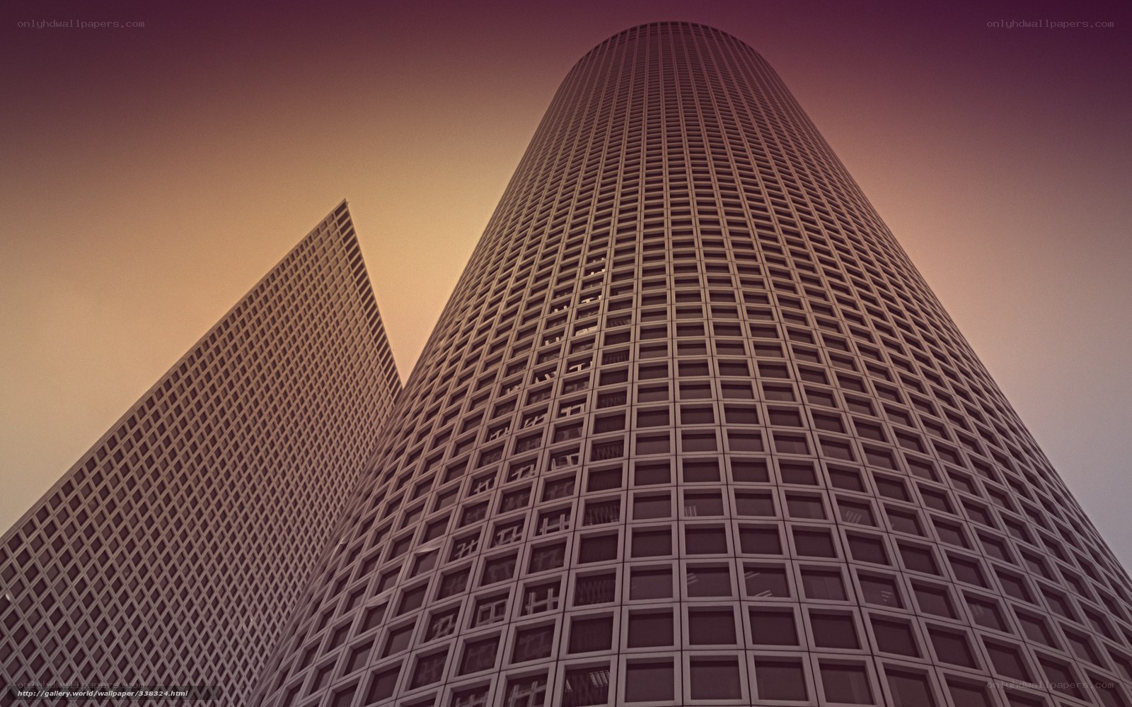 Towering skyscrapers at dusk