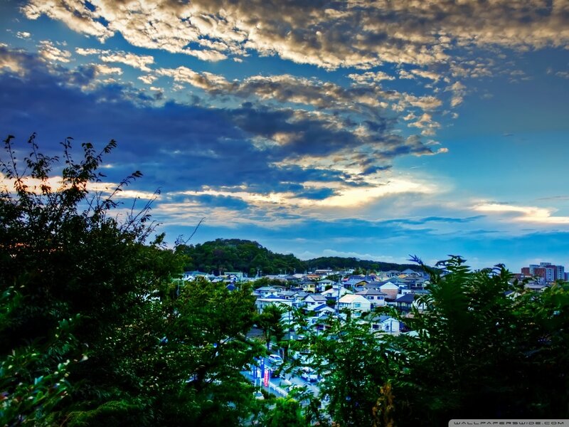 Town at Dusk — Blue, Dramatic