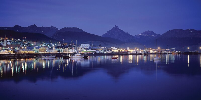 Town at Night by Water