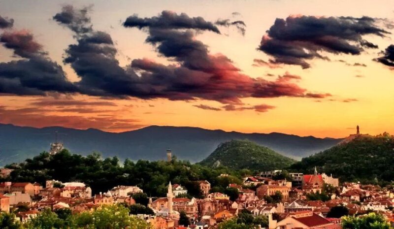 Town at Sunset
