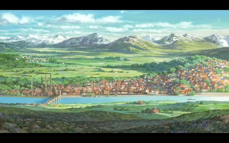 Town by River and Mountains