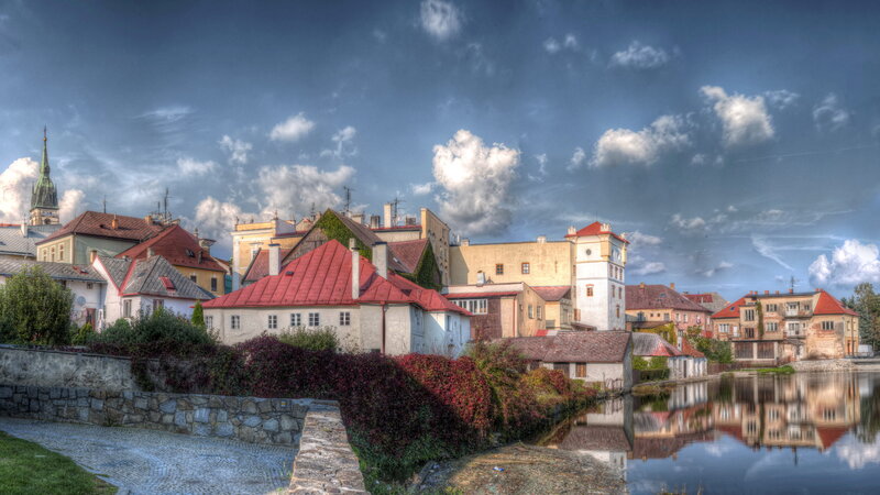 Town by River with Church