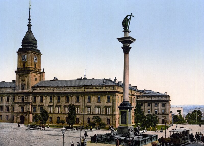 Town hall and monument in Krakow