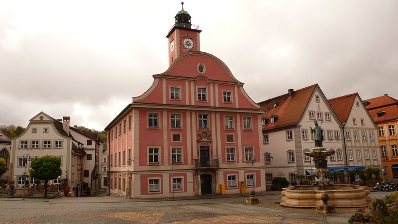 Town Hall with Clock Tower — Pink
