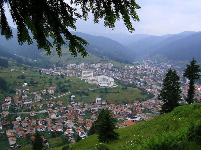 Town in a mountain valley