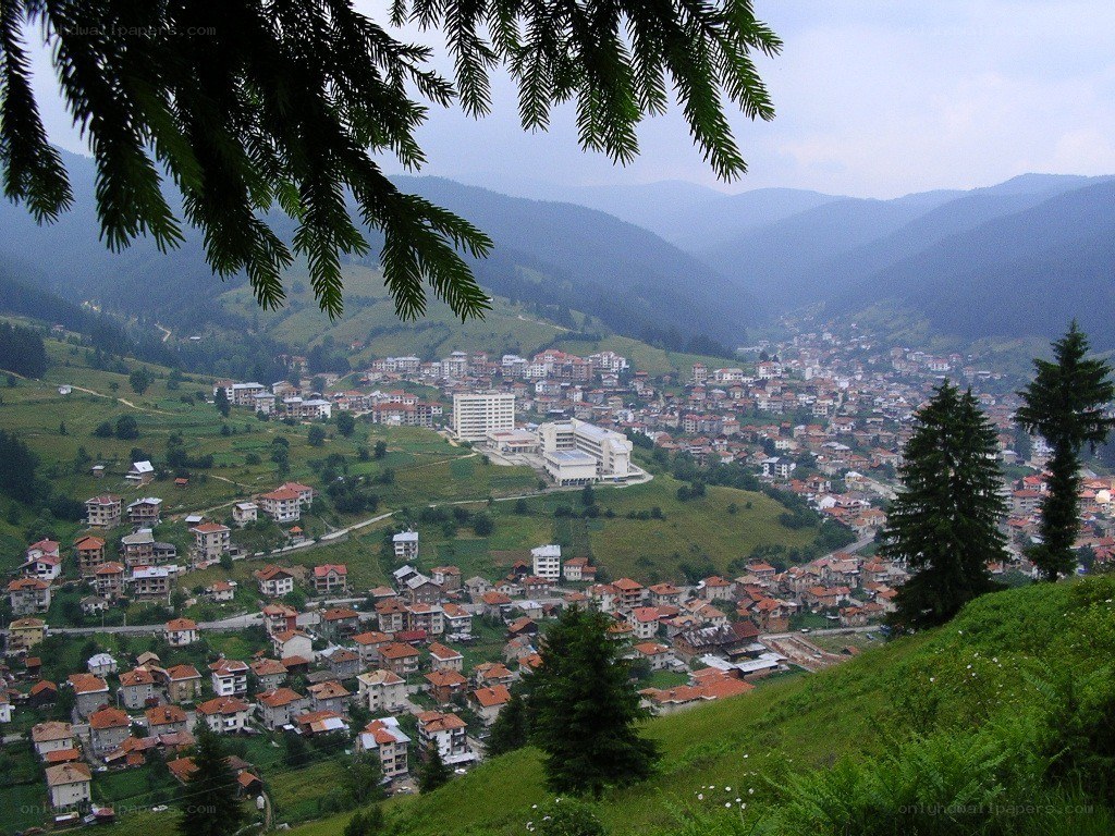 Town in a mountain valley