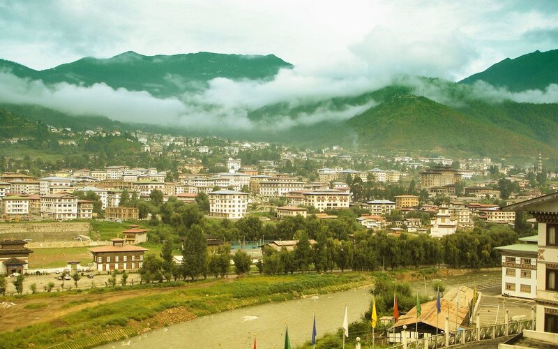 town in mountain valley