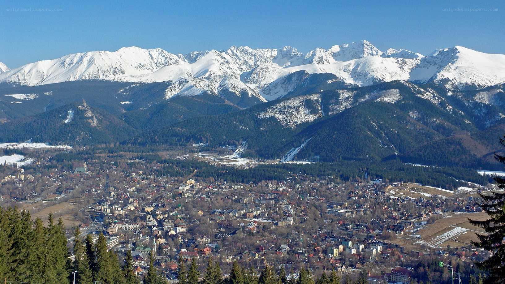 town in mountain valley