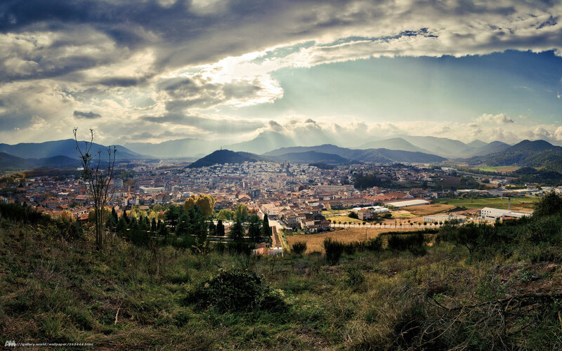 Town in Valley — Green, Dramatic