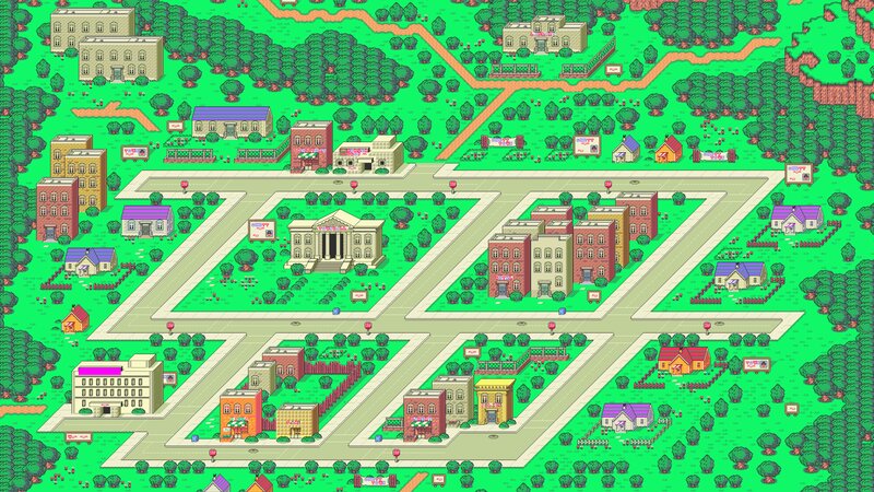 Town Map in Pixel Art — Green