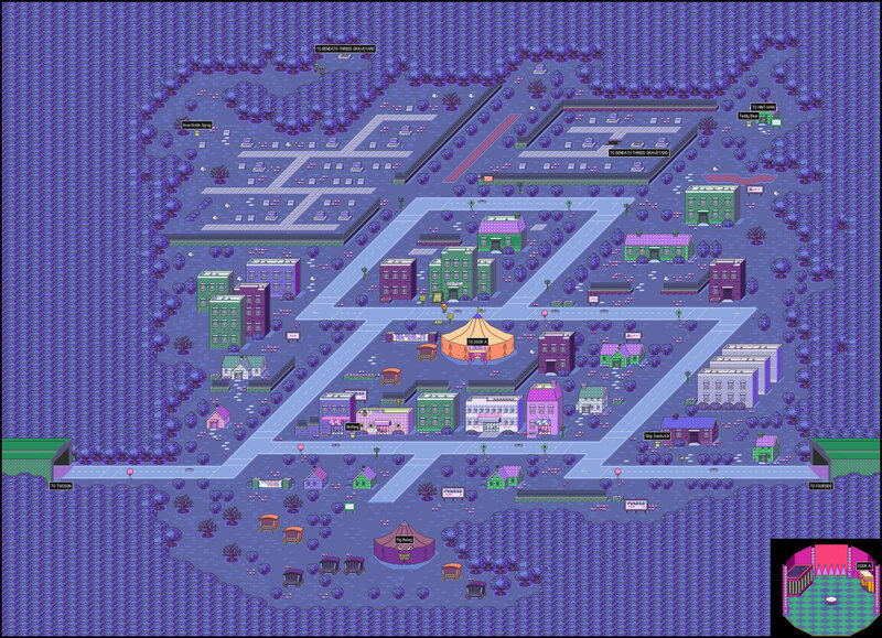 Town Map with Buildings