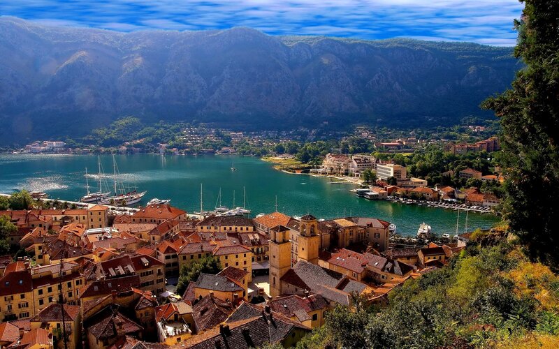 Town on a Bay — Blue, Serene