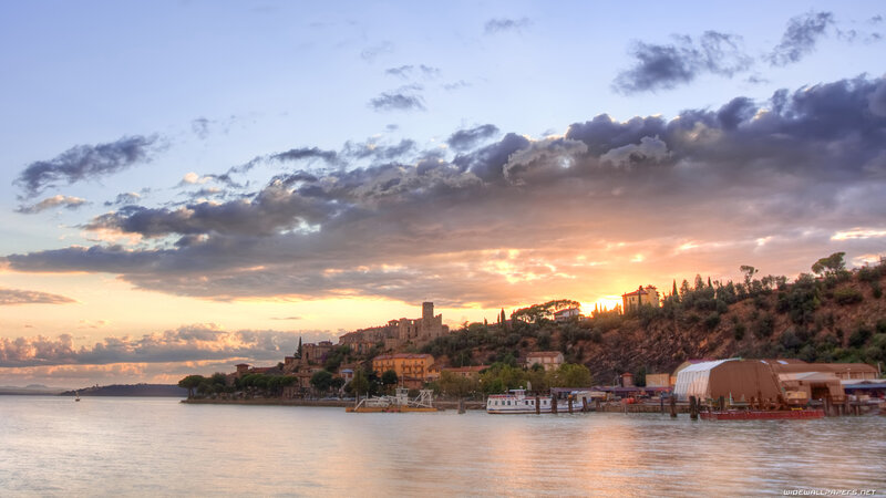 Town on a Hillside — Blue