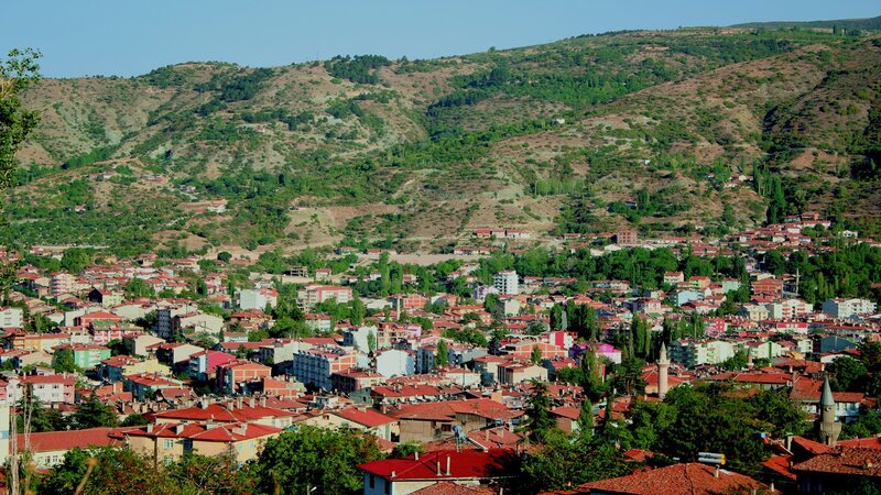 Town on a Hillside — Red