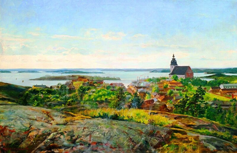 Town on a Rocky Hillside — Green